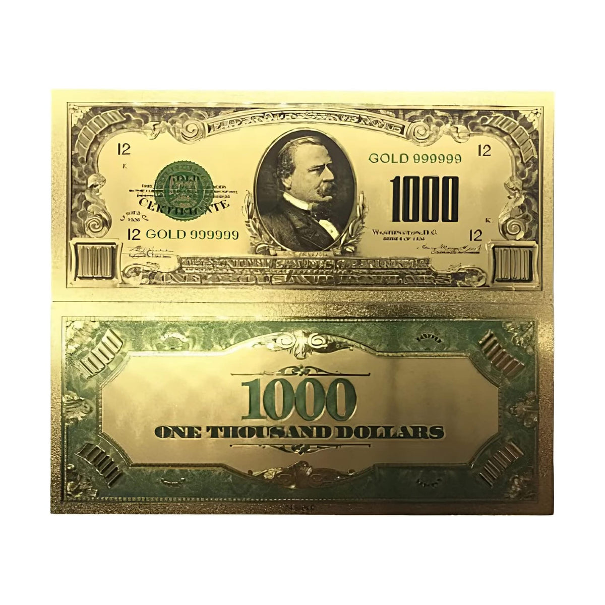 1000 Dollar American Bill 24k Gold Plated Fake Banknote Currency for Decoration