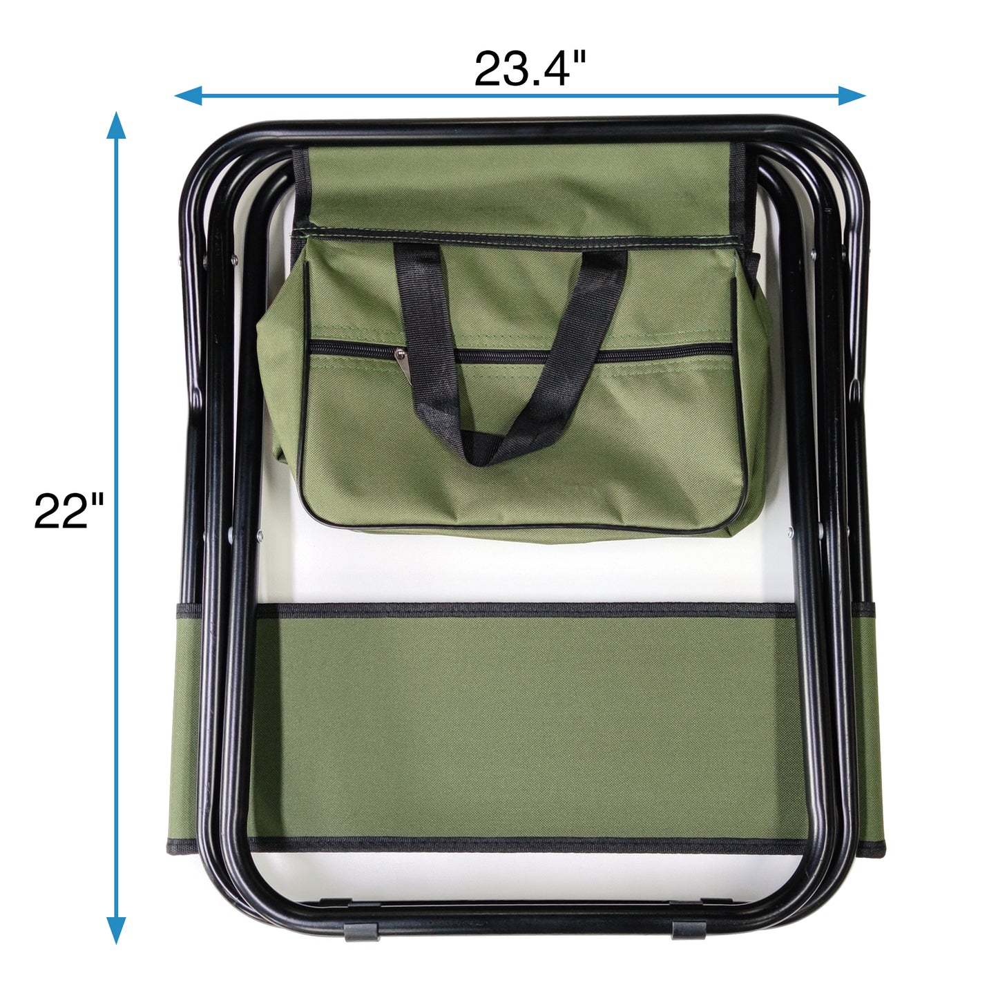 4 pcs Portable Outdoor Camping Fishing Picnic Chairs with Storage Bag- Green