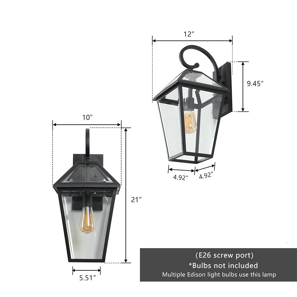 2 pcs Modern Wall Lamp - Black