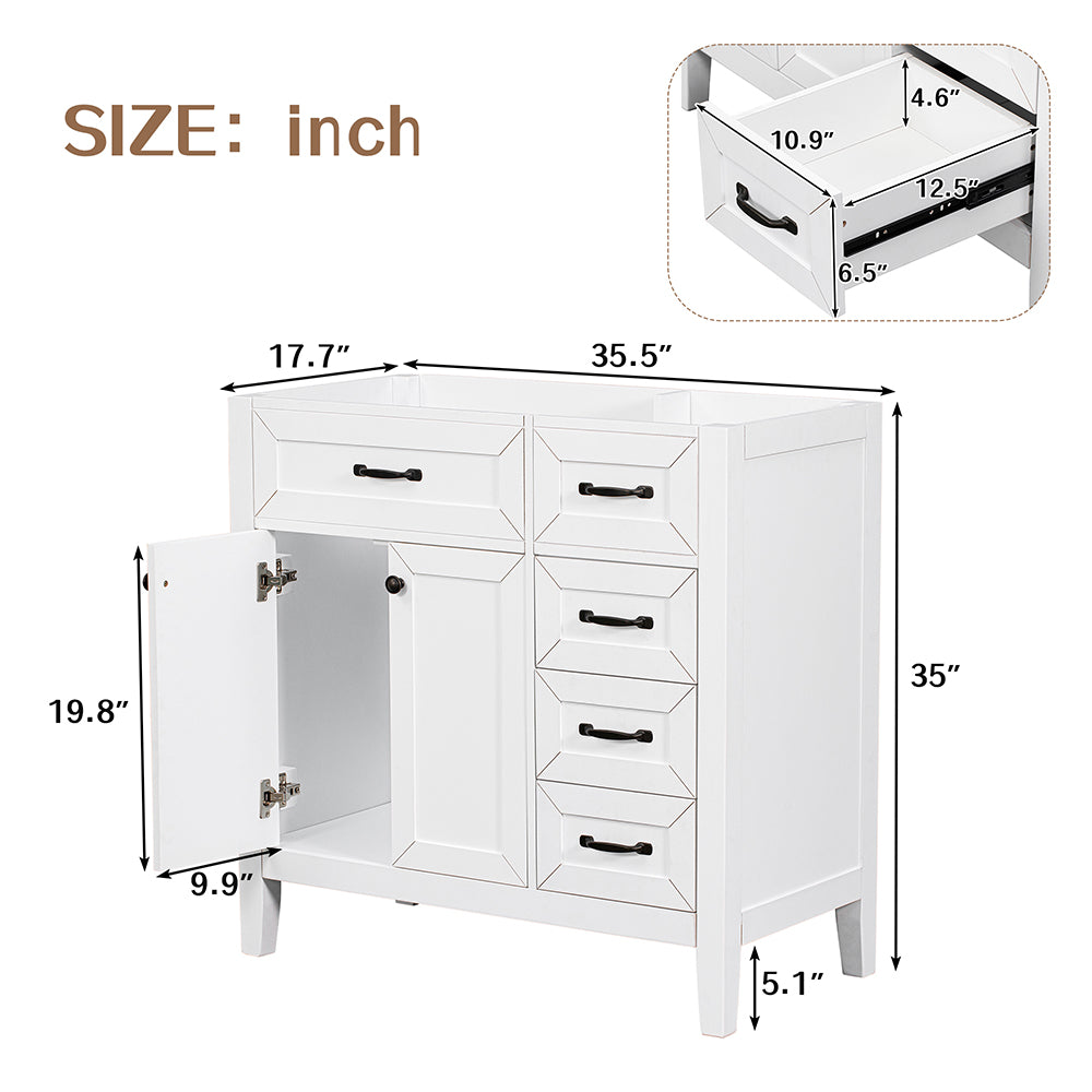 Bathroom Vanity Base without Sink - White