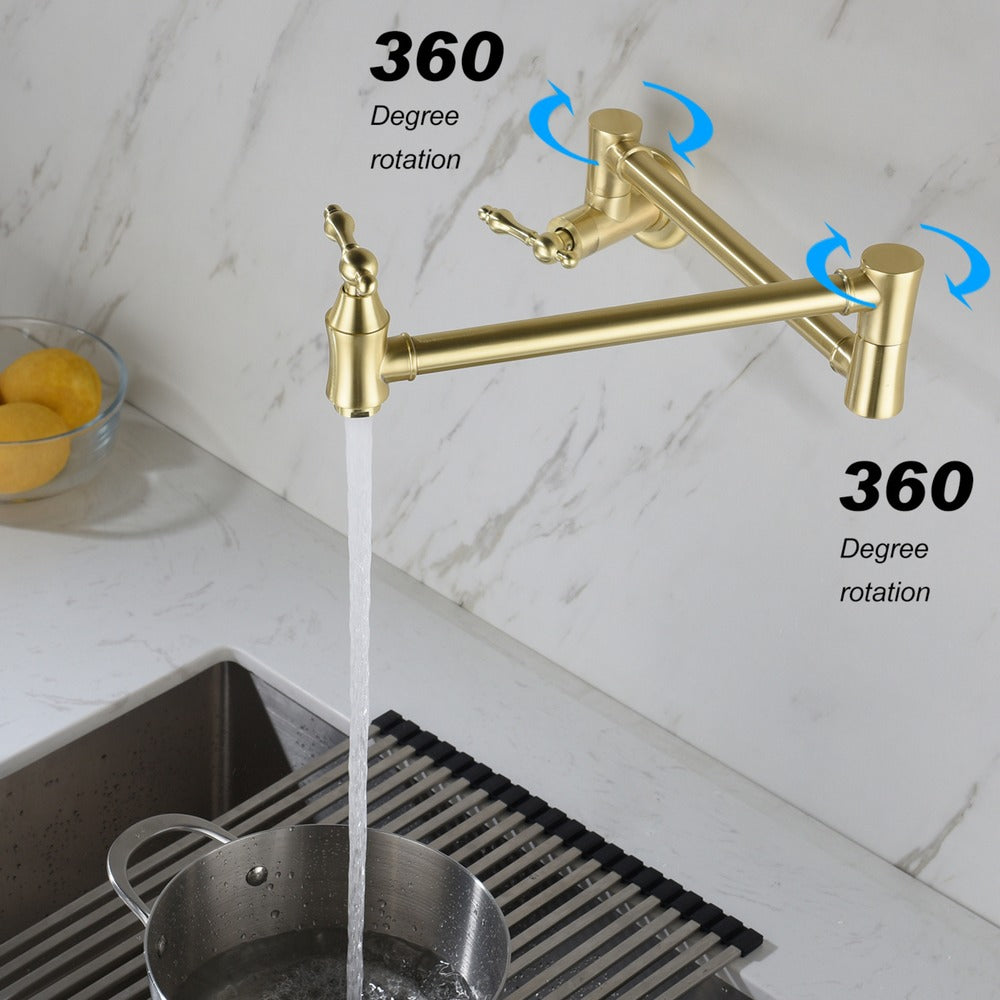 Wall Mount Pot Filler Faucet - Gold