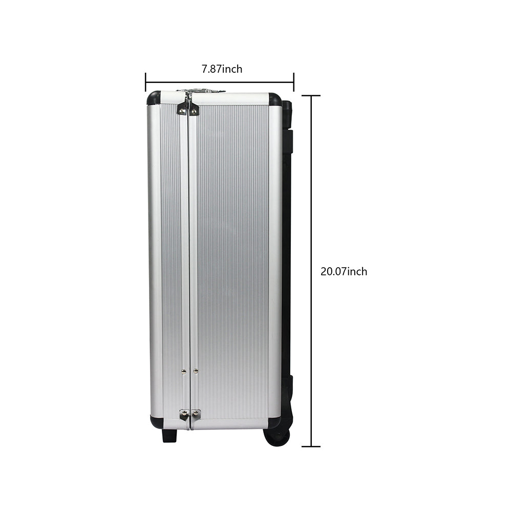 Hand Tool Box with 4 Layers of Toolset and Wheels - White