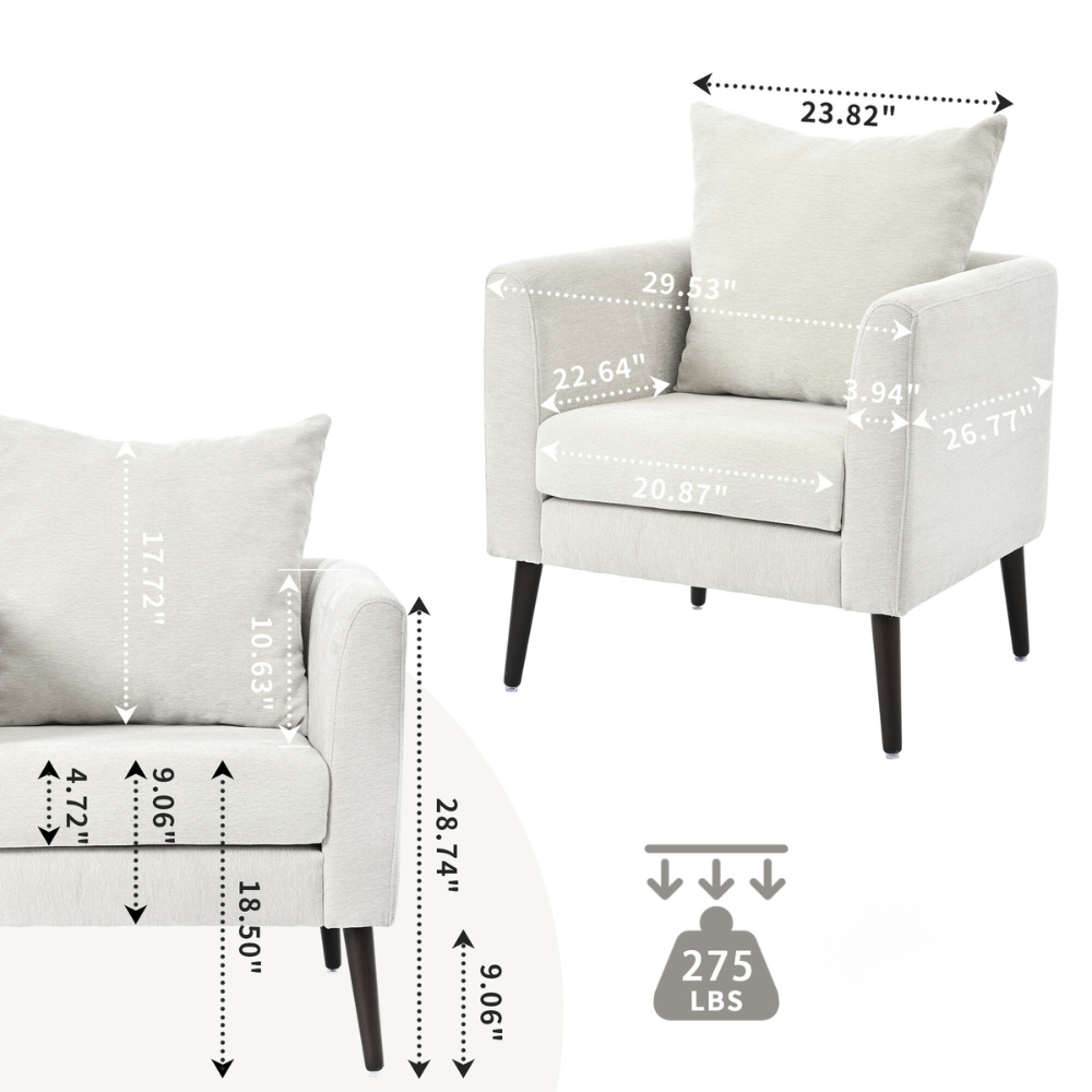 Stylish Chenille Upholstered Barrel Chair