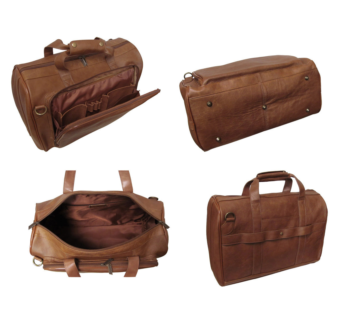 Amerileather Waxy Brown Leather Two Piece Set Traveler
