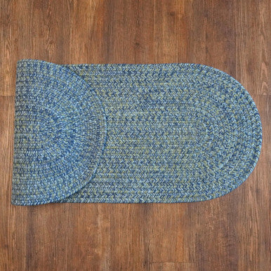 Seaside Blue Colonial Mills Coastal Home Braid Runners. Indoor Outdoor Braided Runner Rugs Made in the USA