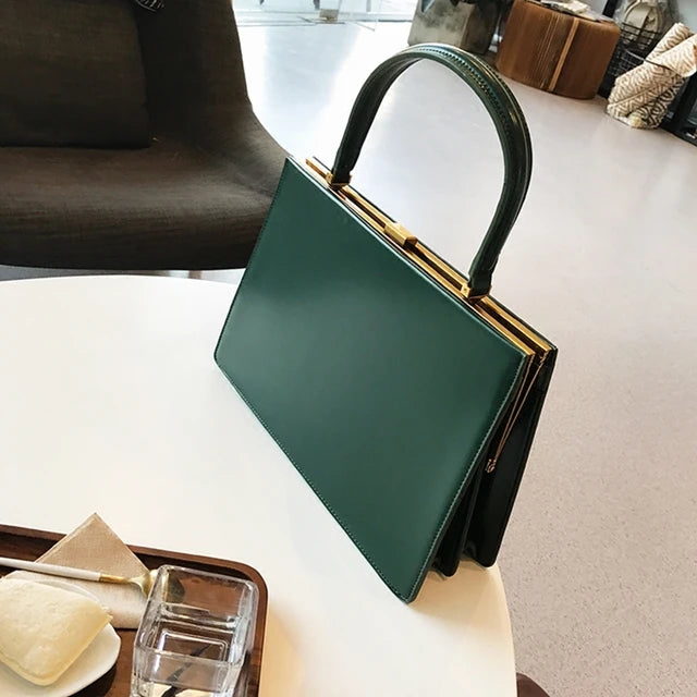 Vintage Big Clip Women Handbags Designer Casual Female Large Capacity Tote Luxury Pu Leather Handbag Ladies Fashion Purses - view 4