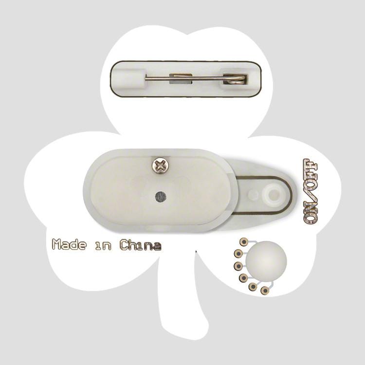Jade Shamrock Flashing Body Light Lapel Pins