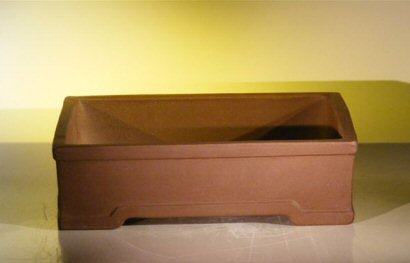 Tan Unglazed Ceramic Bonsai Pot - Rectangle 14.125" x 11.0" x 4.0