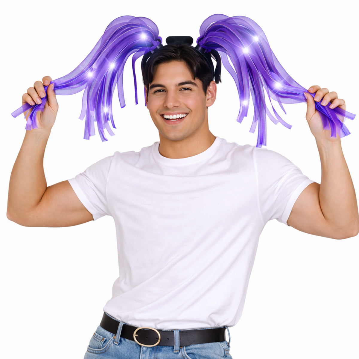 Purple LED Noodle Headband Flashing Dreads