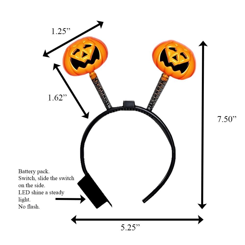 LED Pumpkin Head Boppers Headband