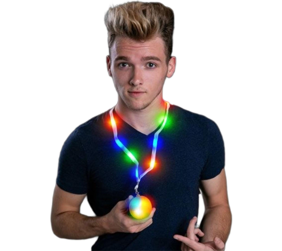Light up Lanyard Flashing Basketball Charm Necklace