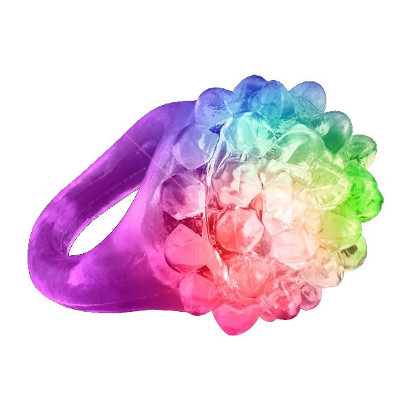 Light Up Soft Bubble Novelty Flashing Rings Pack of 24