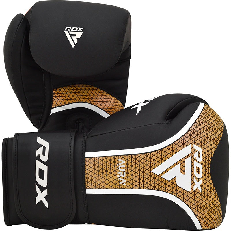 RDX BOXING GLOVE AURA PLUS T-17 BLACK GOLDEN-10OZ