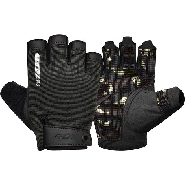 RDX GYM TRAINING GLOVES T2 HALF BROWN-M