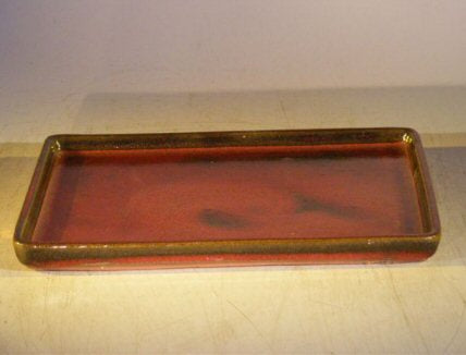 Parisian Red Ceramic Humidity/Drip Bonsai Tray - Rectangle 8.0" x 6.0" x .75" OD 7.0" x 5.0" x 0.25" ID