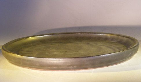 Black Ceramic Humidity/Drip Bonsai Tray - Round 10.0" x 1.0" OD / 9.25" x 0.5" ID