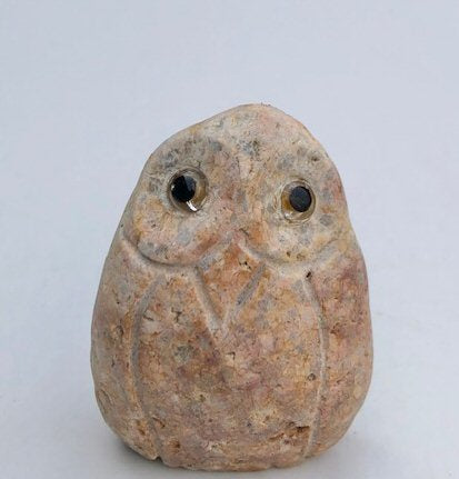 Miniature Pebble Owl Figurine - 2"
