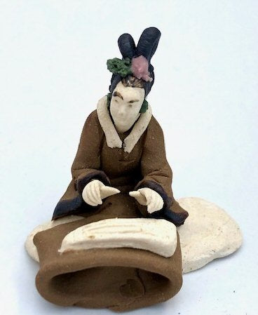 Miniature Ceramic Figurine Playing Musical Instrument - 1.75"