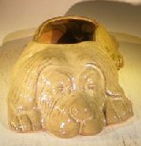 Olive Green Dog Planter 12.5" x 8.0" x 4"
