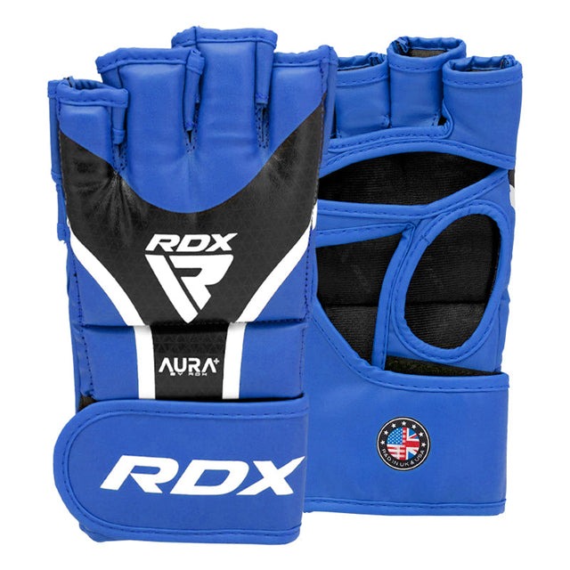 RDX GRAPPLING GLOVES AURA PLUS T-17 BLUE/BLACK-L