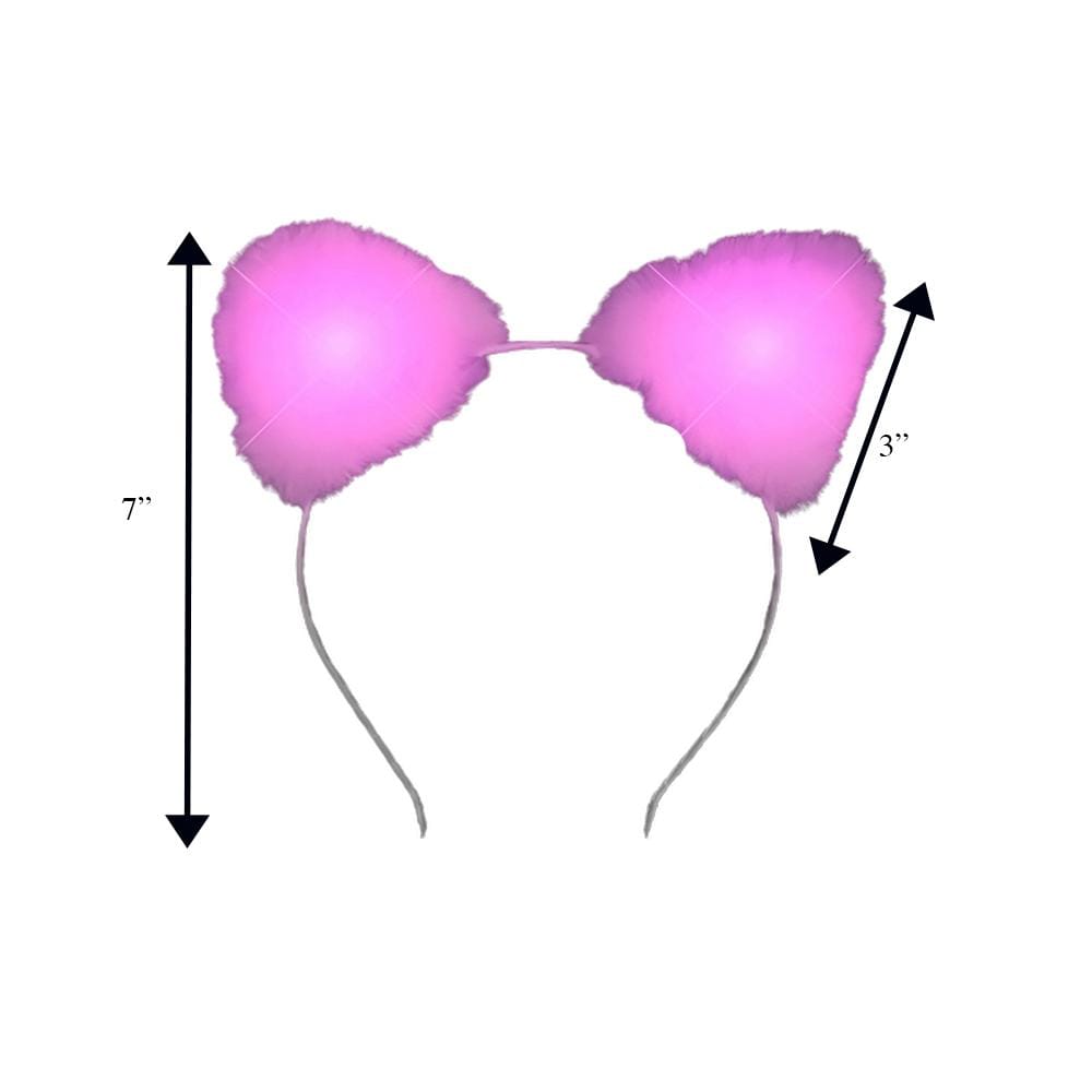 Pink LED Soft Cat Ears Headband