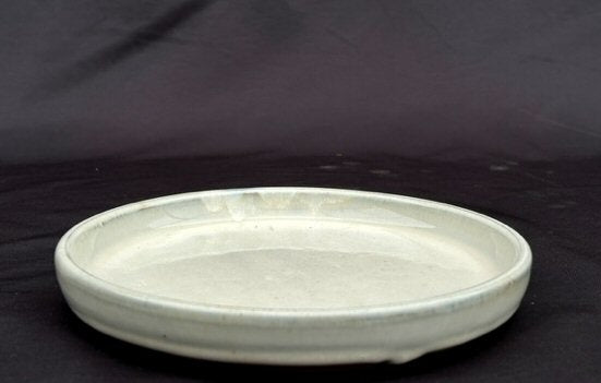 Beige Ceramic Humidity/Drip Bonsai Tray - Round 7.75" x 1" OD / 7.25" x .75" ID