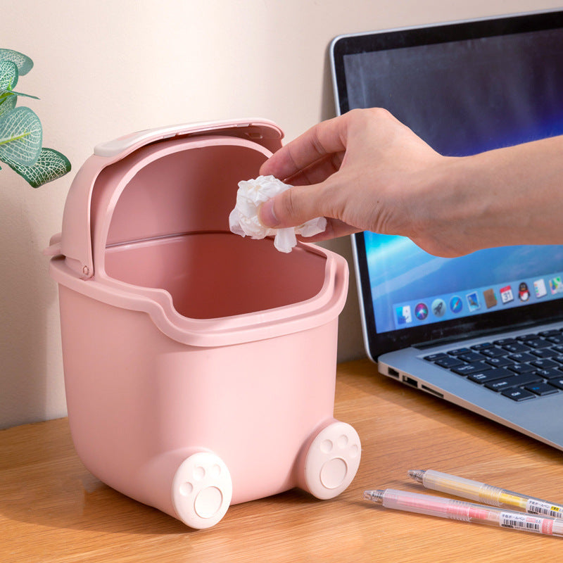 Desktop Trash Can Cute Mini Trash Storage Bin
