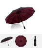 Fully automatic double-layer 10 bone rain and wind resistant triple fold men's business