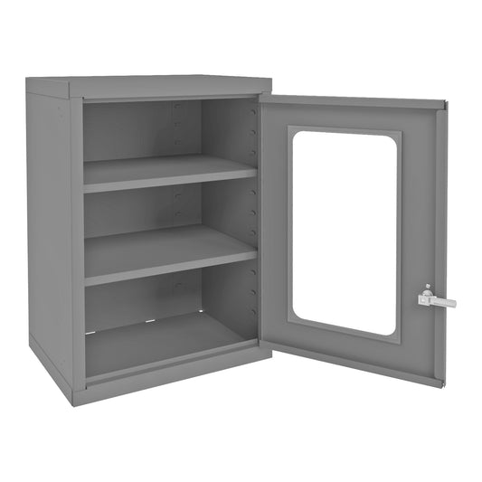 Wall Mountable Storage Cabinet, 2 Shelves, Clearview doors,  18 x 13-11/16 x 27