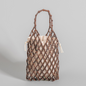 Hand woven bag niche design high end wooden bead bag handmade DIY beaded handbag female summer