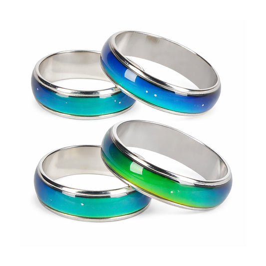 1 Case Color Changing Mood Rings Classic Emotion Reactive Rings Assorted Sizes