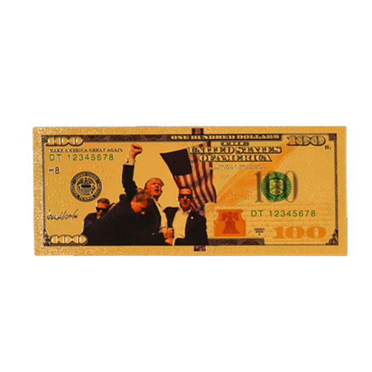 100 Dollar Fight for Freedom 47th President Donald Trump Rally Commemorative Gold Plated Bill