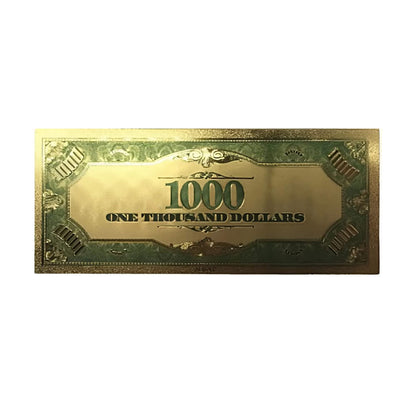 1000 Dollar American Bill 24k Gold Plated Fake Banknote Currency for Decoration