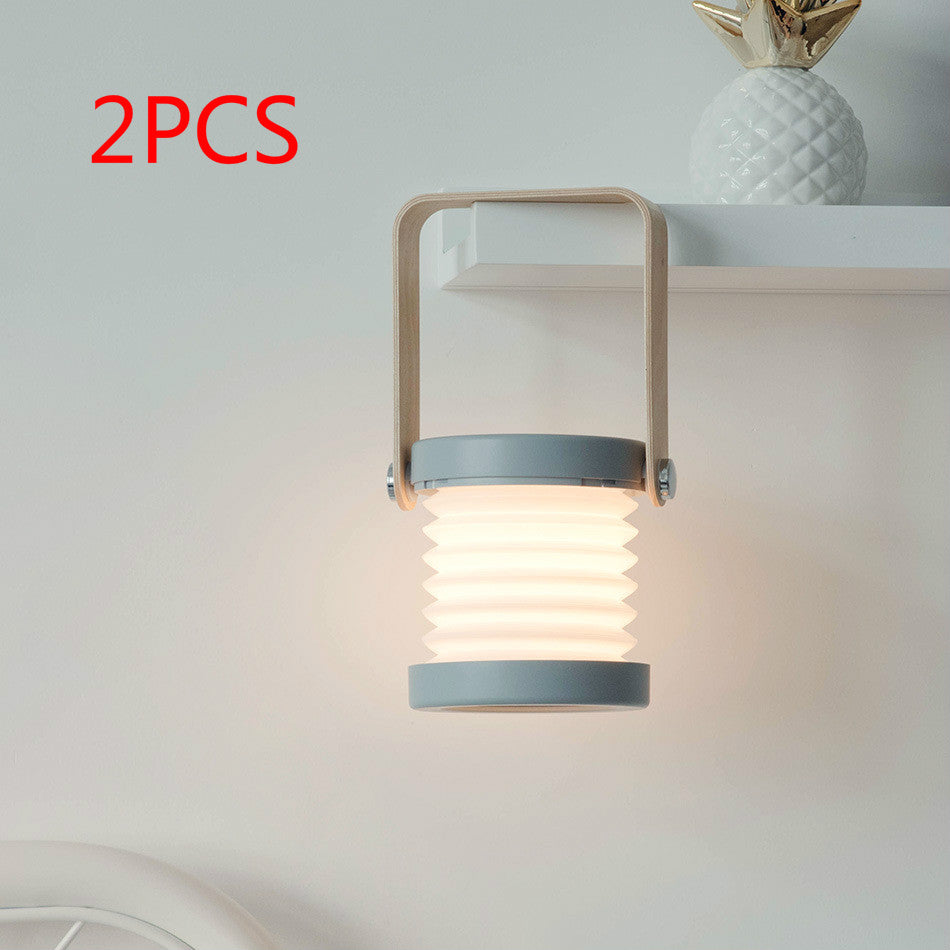 Foldable Touch-Dimmable LED Reading Night Light – Portable USB-Rechargeable Lantern for Home Decor
