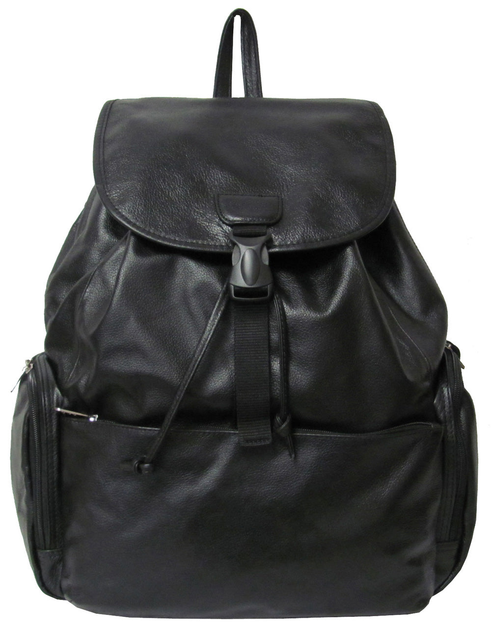 Amerileather Jumbo Leather Backpack - Black