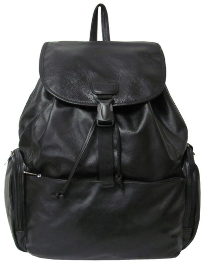 Amerileather Jumbo Leather Backpack - Black