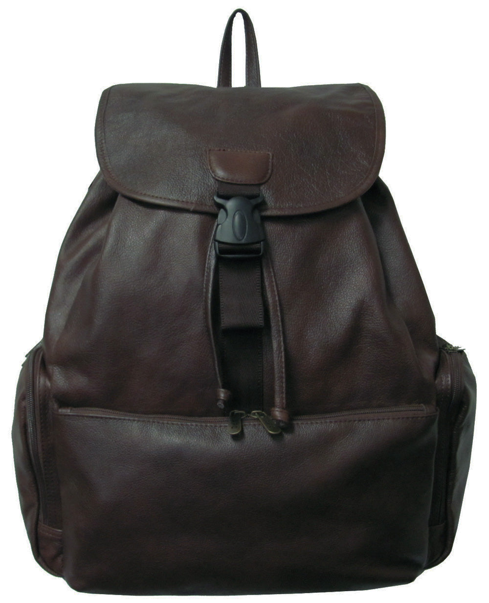 Amerileather Jumbo Leather Backpack - Charcoal