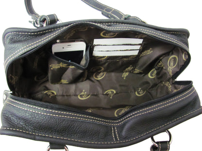Amerileather Classy Belt Stitched Leather Satchel