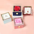 Give a romantic surprise with this creative rotating rose soap-flower gift box, complete with a jewelry compartment—perfect for Valentine’s Day.