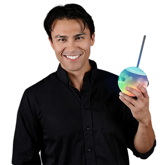 20 Ounce Multicolored Glass Ball Tumbler for Parties and Festivals