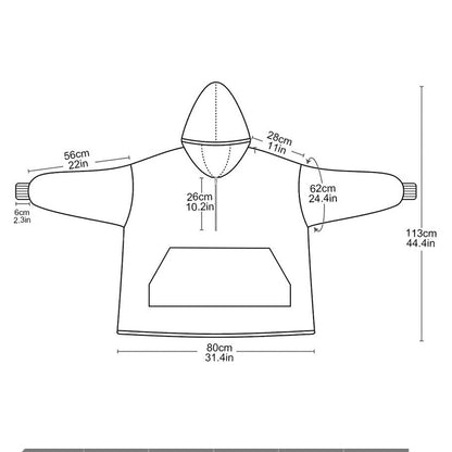 Oversized Pullover Warm Comfortable Fleece Hooded Blanket for Women- One Size