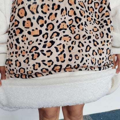 Oversized Pullover Warm Comfortable Fleece Hooded Blanket for Women- One Size
