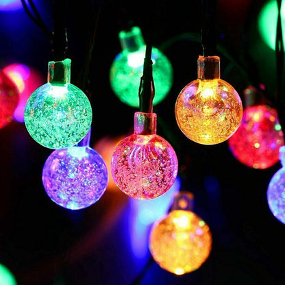 60 LED Outdoor Colorful Globe String Fairy LED Lights- Solar Powered