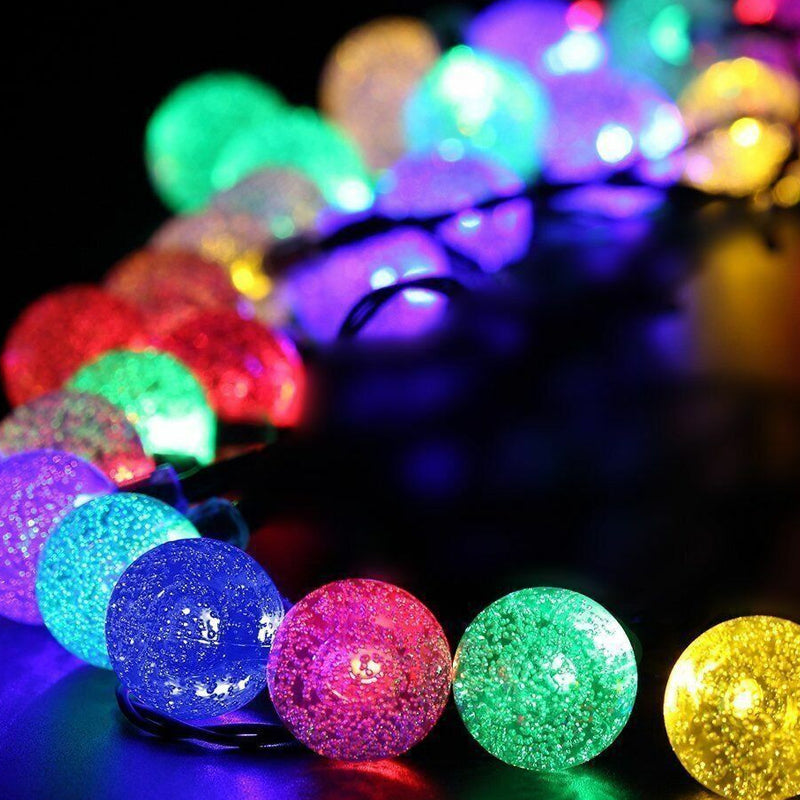 60 LED Outdoor Colorful Globe String Fairy LED Lights- Solar Powered
