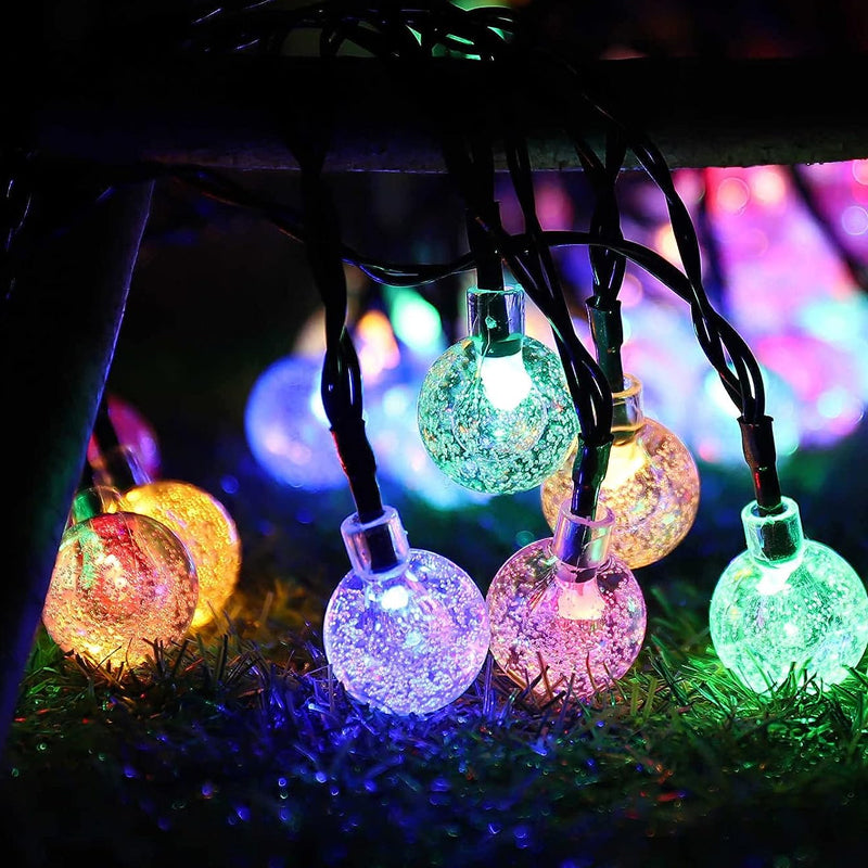 60 LED Outdoor Colorful Globe String Fairy LED Lights- Solar Powered