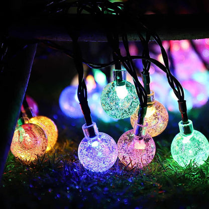 60 LED Outdoor Colorful Globe String Fairy LED Lights- Solar Powered
