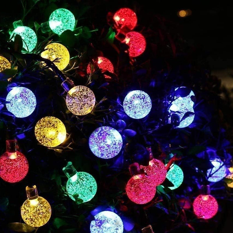 60 LED Outdoor Colorful Globe String Fairy LED Lights- Solar Powered