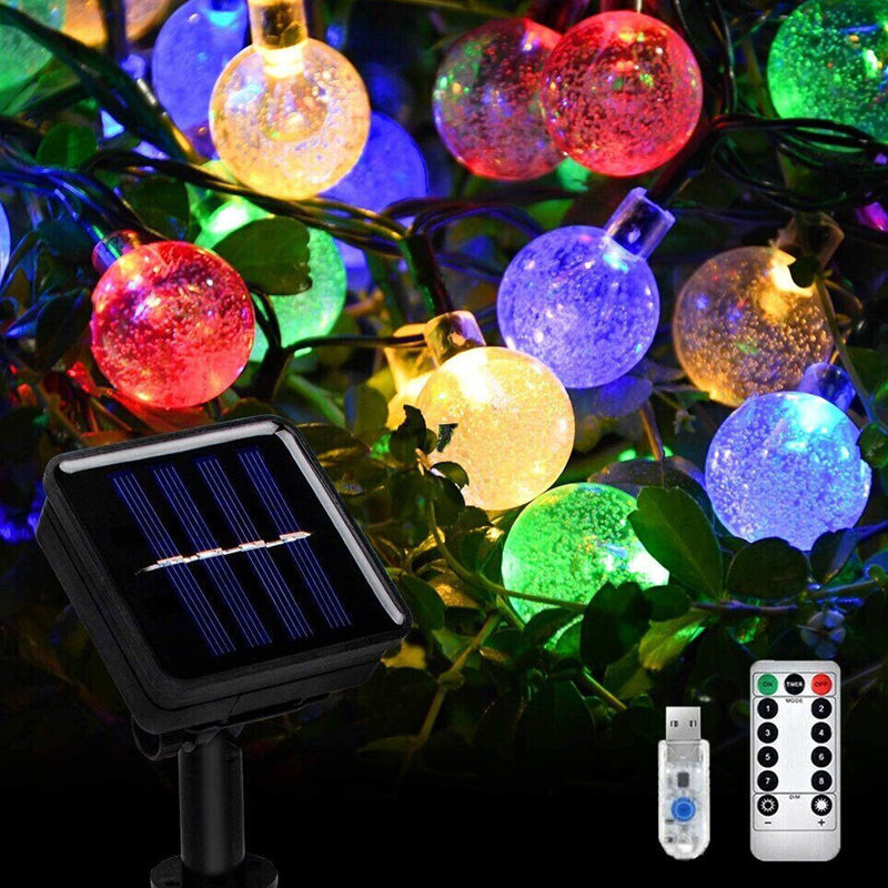 60 LED Outdoor Colorful Globe String Fairy LED Lights- Solar Powered