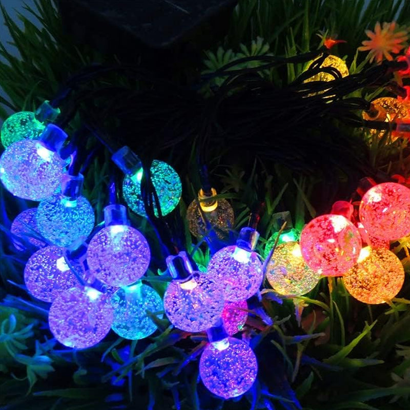 60 LED Outdoor Colorful Globe String Fairy LED Lights- Solar Powered