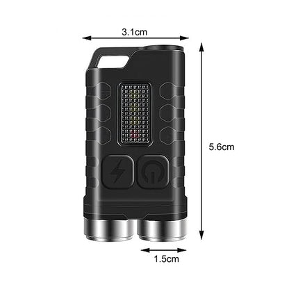 900LM Mini LED Flashlight Keychain Magnetic Torch- USB Rechargeable